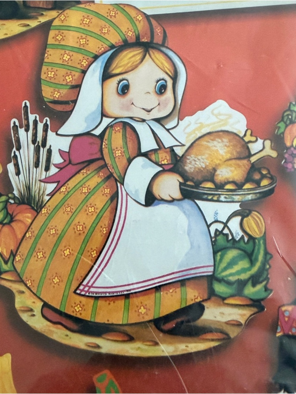 Vintage Beistle Thanksgiving Decorama 8 Piece Set Paper Tissue 1979 1995 NOS New - Picture 8 of 14
